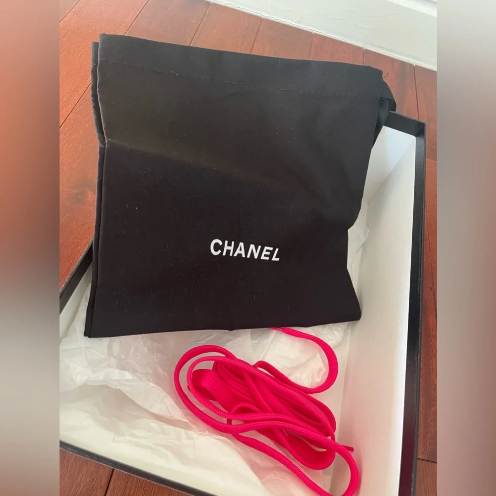 100% authentic Chanel sneakers in bright pink